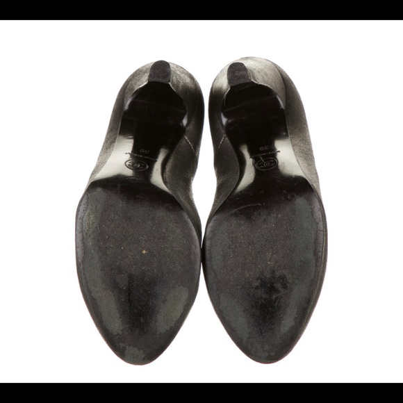 Authentic CHANEL Metallic Round Toe Booties - 8 - Picture 5 of 9